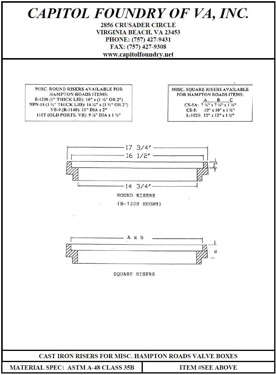 JUNCTON BOXES & MISC. - Capitol Foundry of VA, Inc.